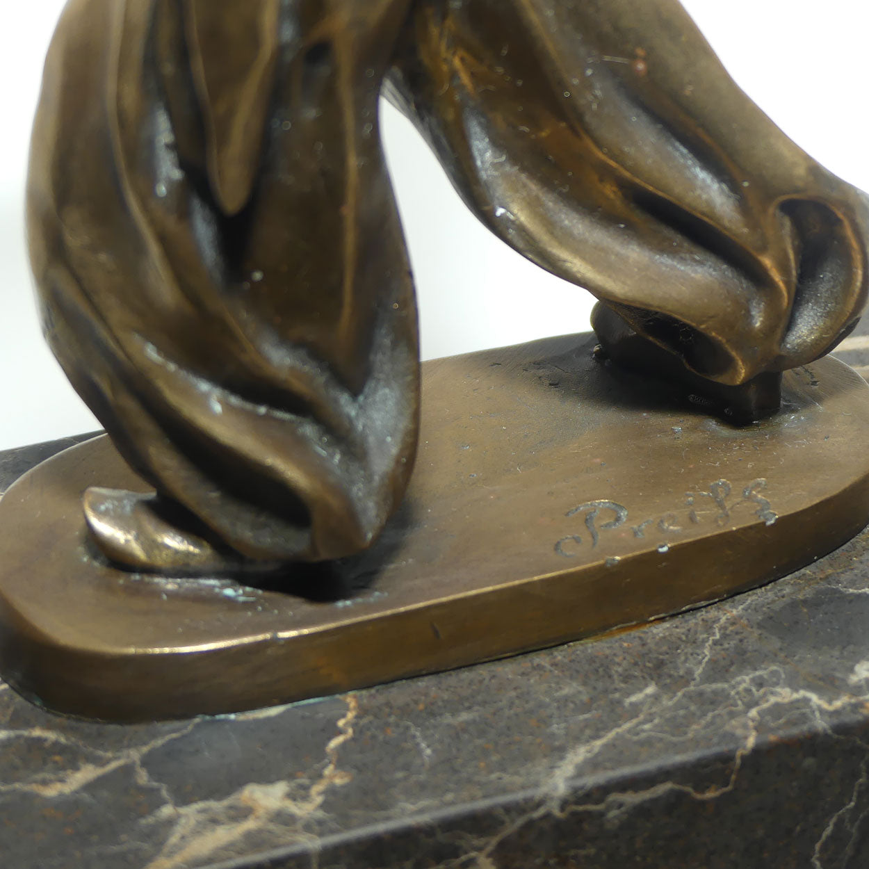 Small Decorator Bronze of Boy in Turban on Marble base | Preiss