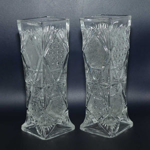 EAPG | Early American Pressed Glass pair of box section vases