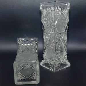 EAPG | Early American Pressed Glass pair of box section vases