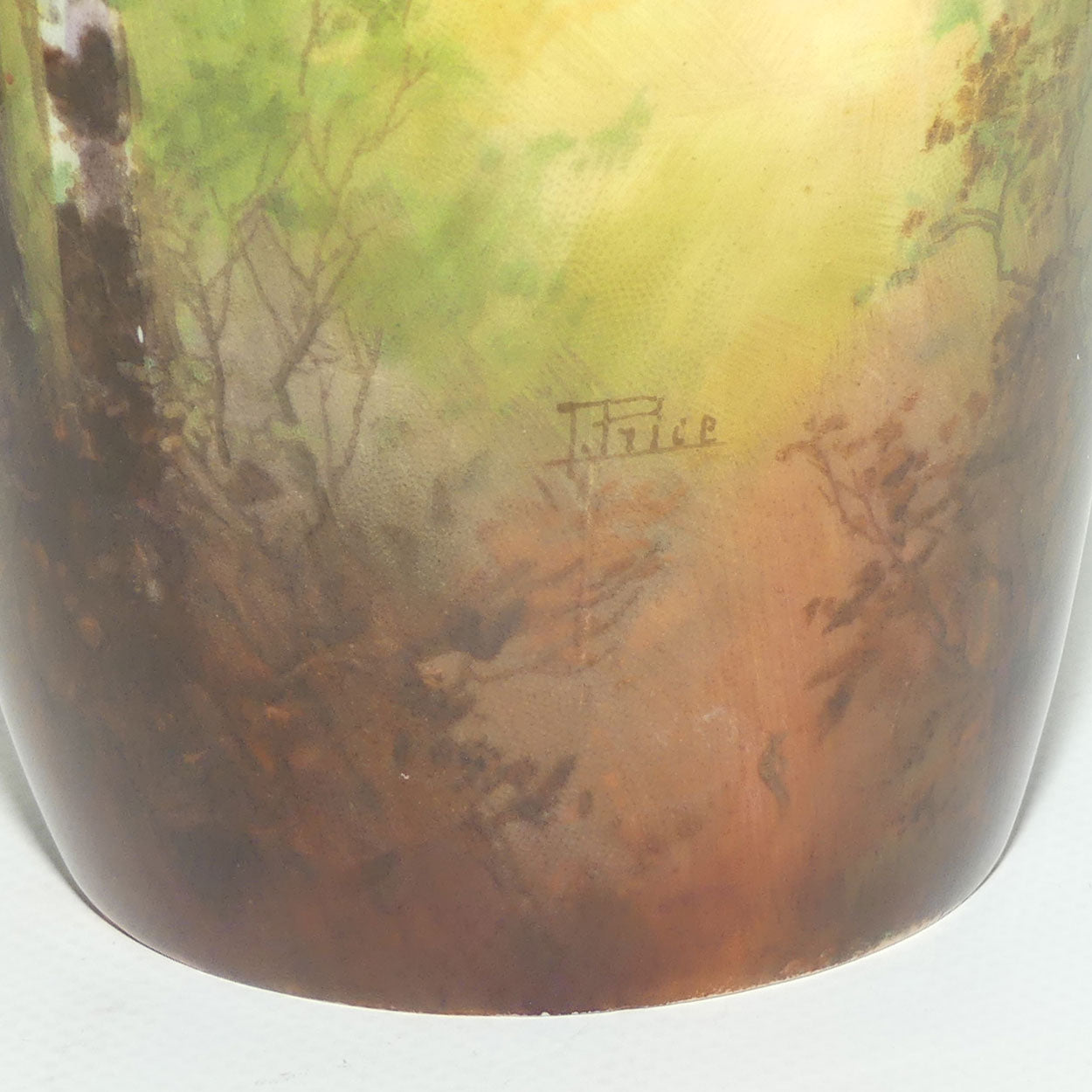 Royal Doulton hand painted & gilt Trees cylindrical vase | John Price