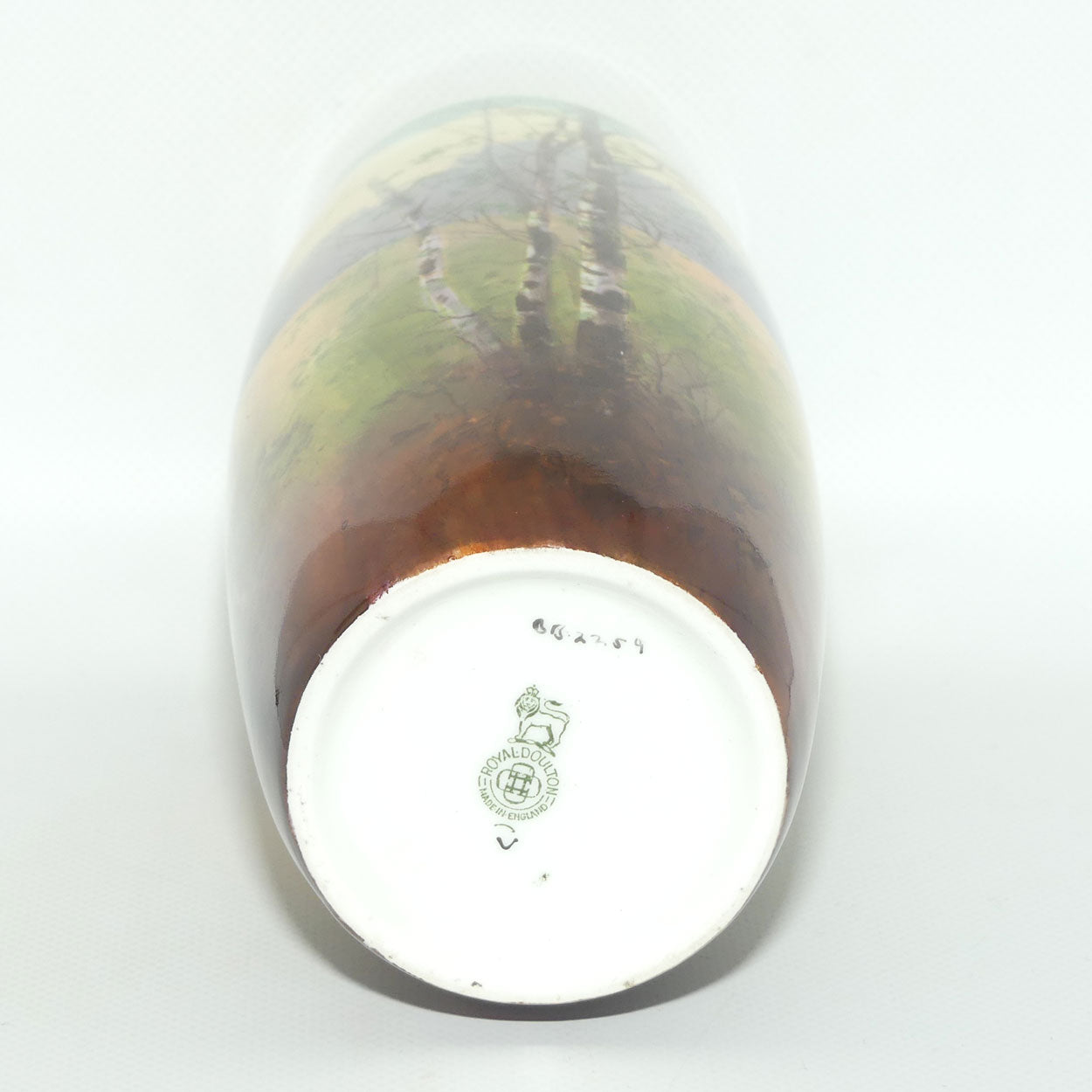 Royal Doulton hand painted & gilt Trees cylindrical vase | John Price