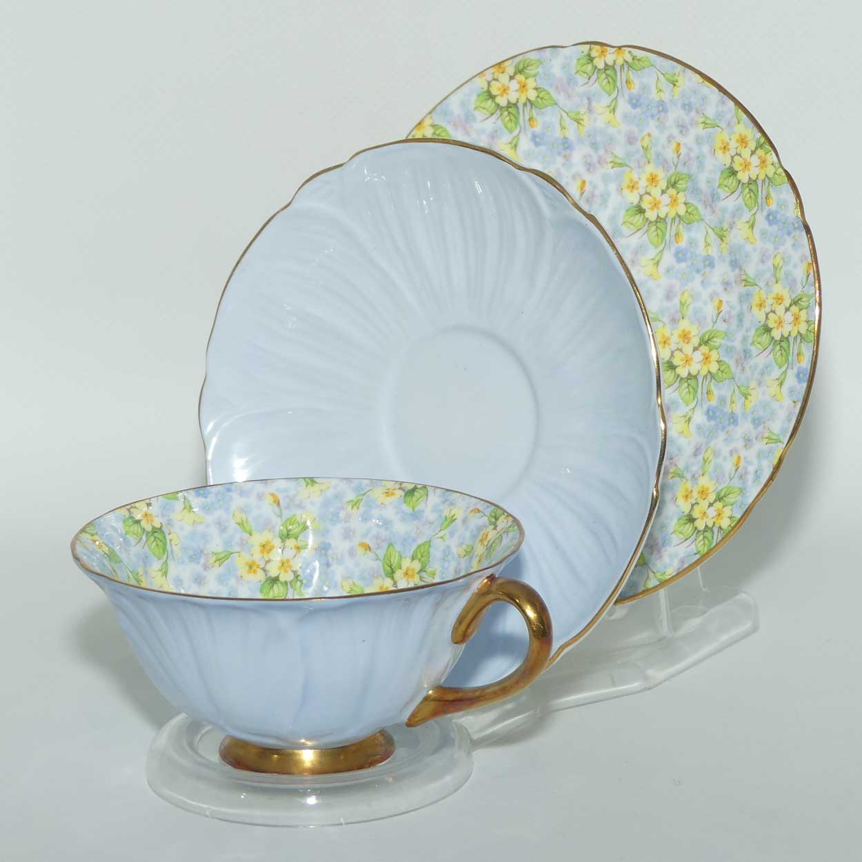 Shelley Oleander shape trio | Primrose Chintz pattern with Powder Blue