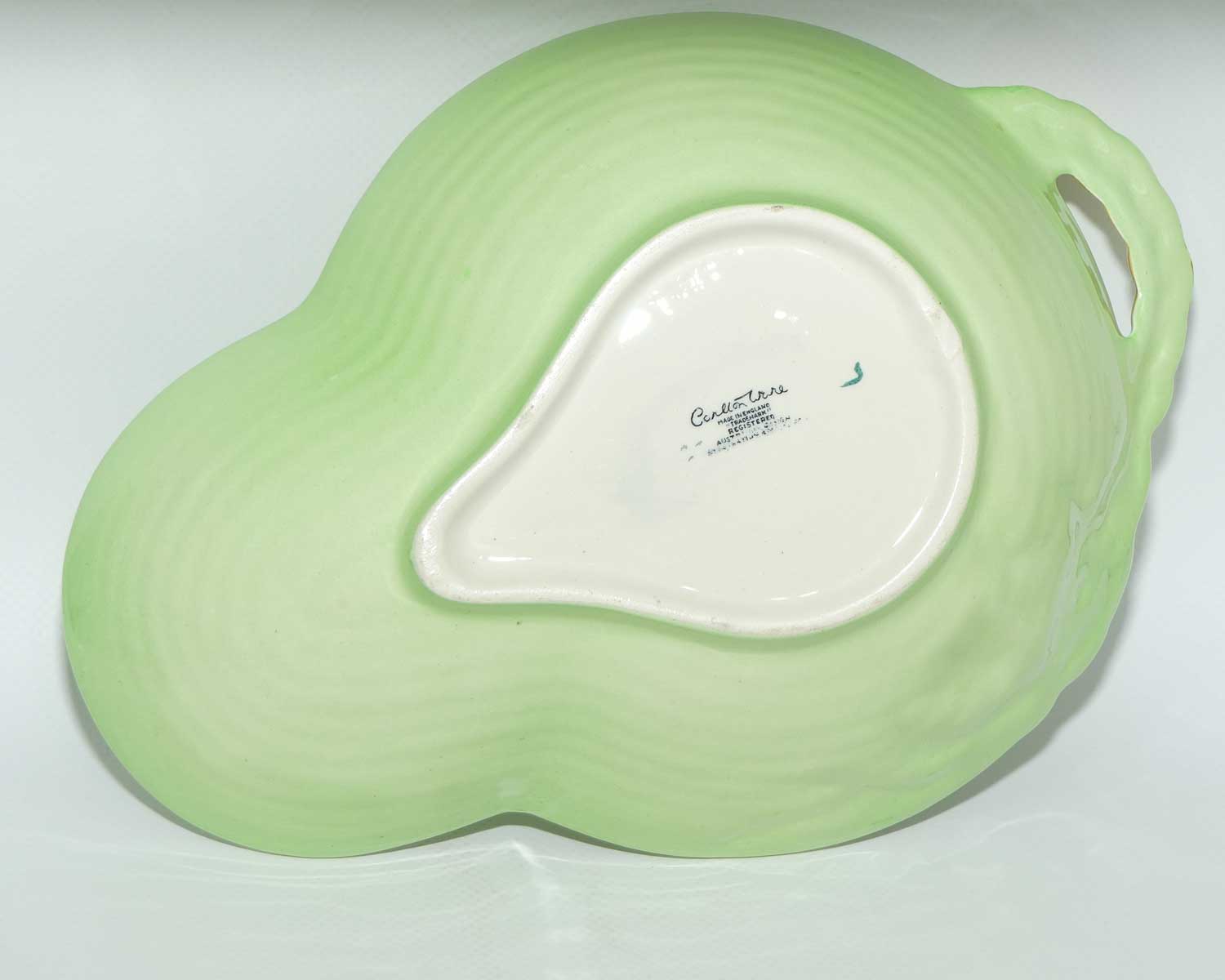 Carlton Ware Embossed Floral and Basket weave bowl with Yellow Handle