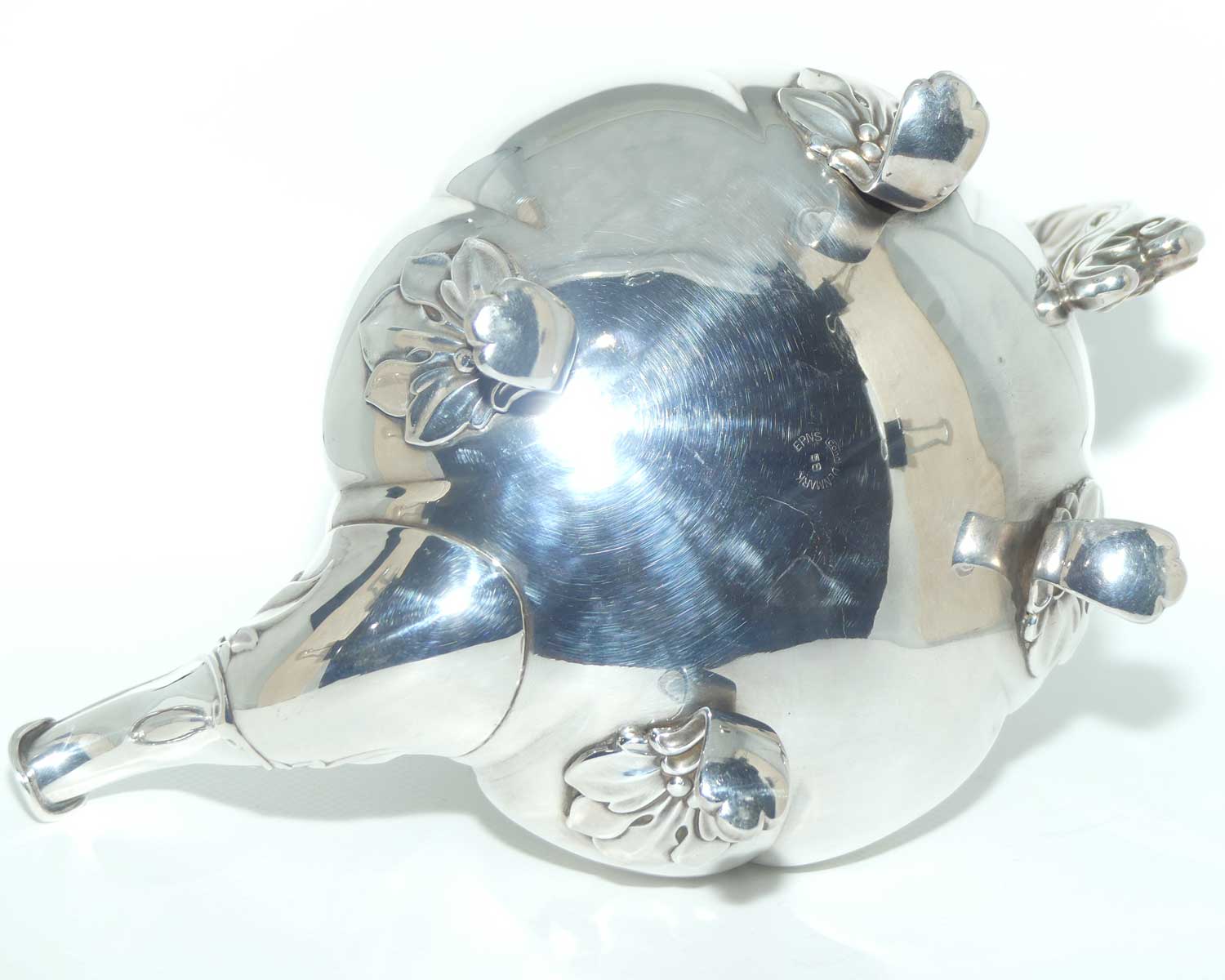 Fine quality Cohr Denmark EPNS Silver Plated Tea Pot with pumpkin shape on 4 feet