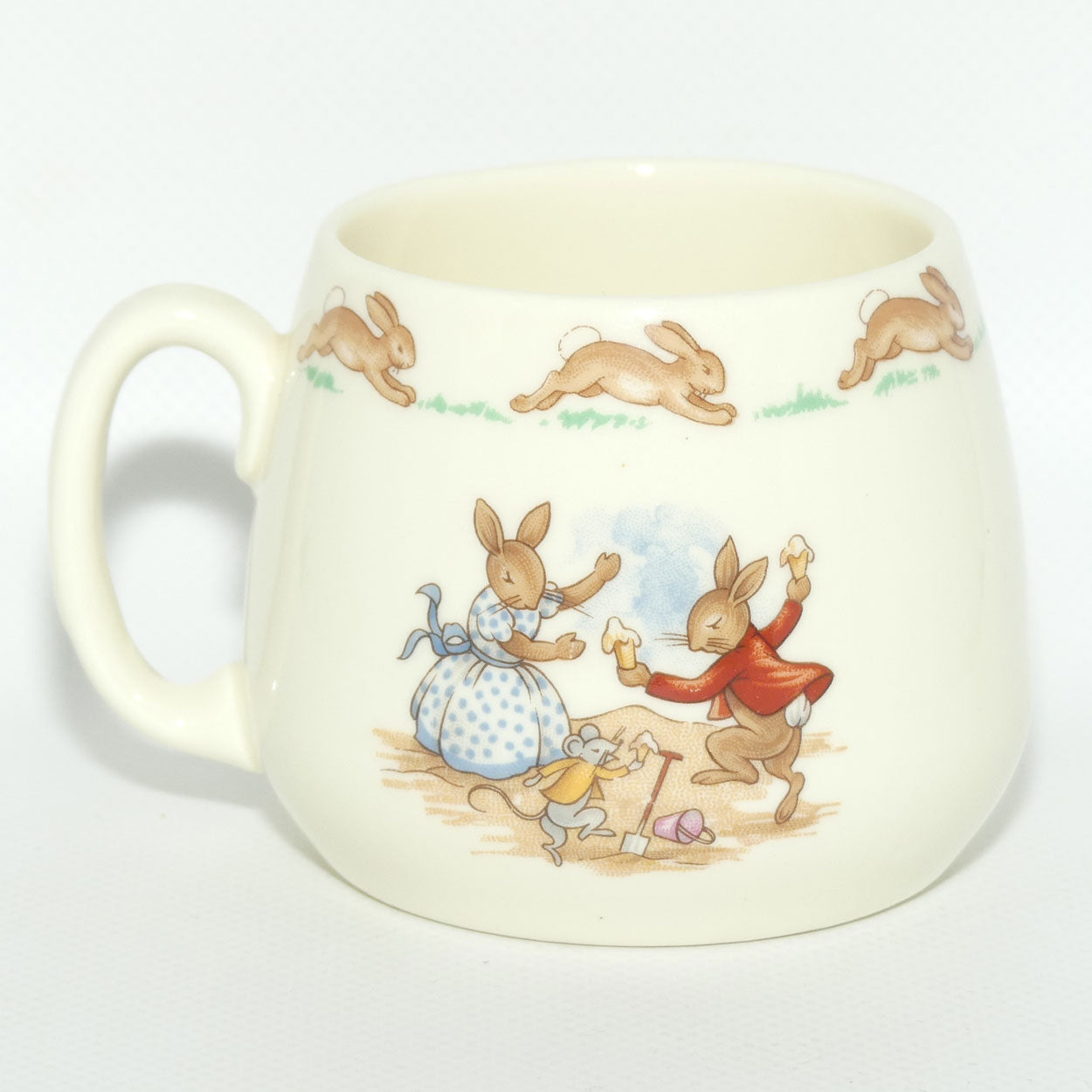Royal Doulton Bunnykins Punch and Judy Show | Icecream on the Beach single handle Don mug