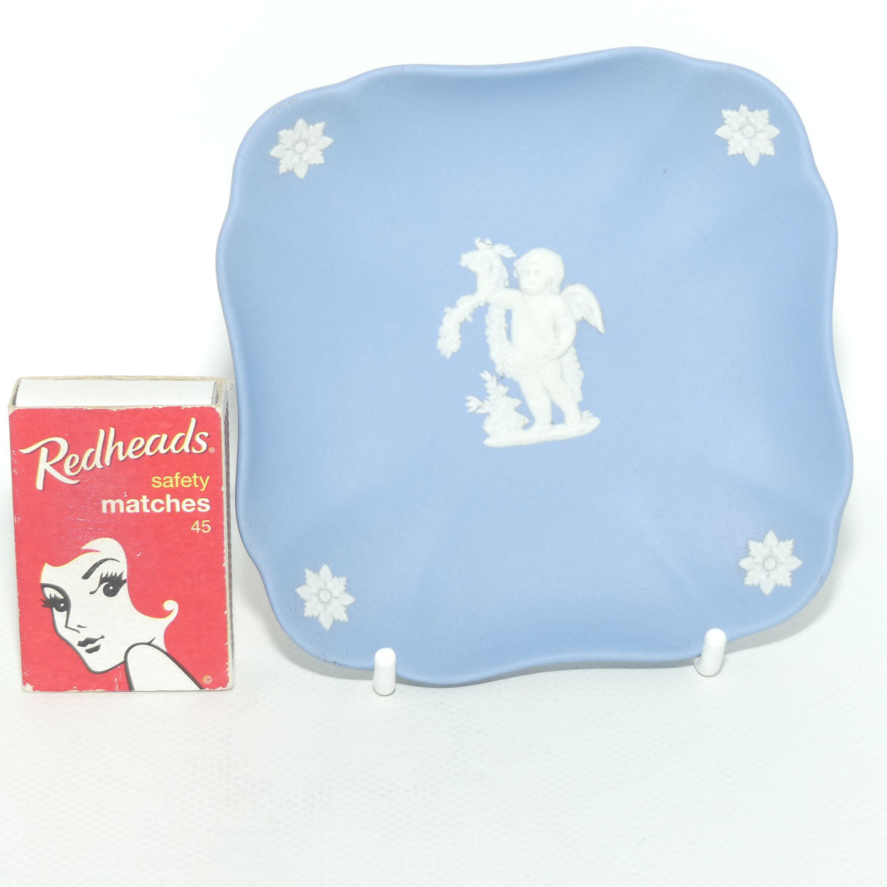 Wedgwood Jasper | White on Pale Blue | Putti square dish