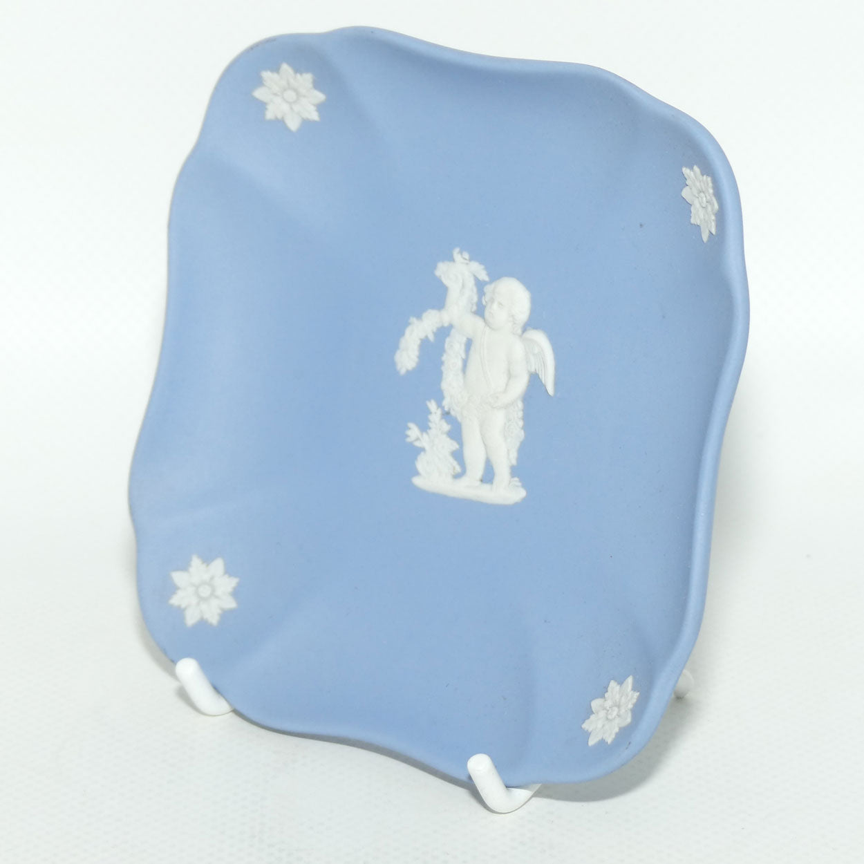 Wedgwood Jasper | White on Pale Blue | Putti square dish