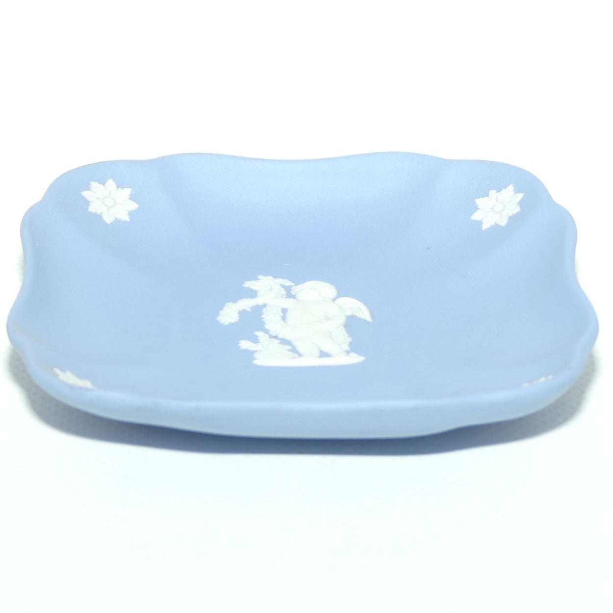 Wedgwood Jasper | White on Pale Blue | Putti square dish