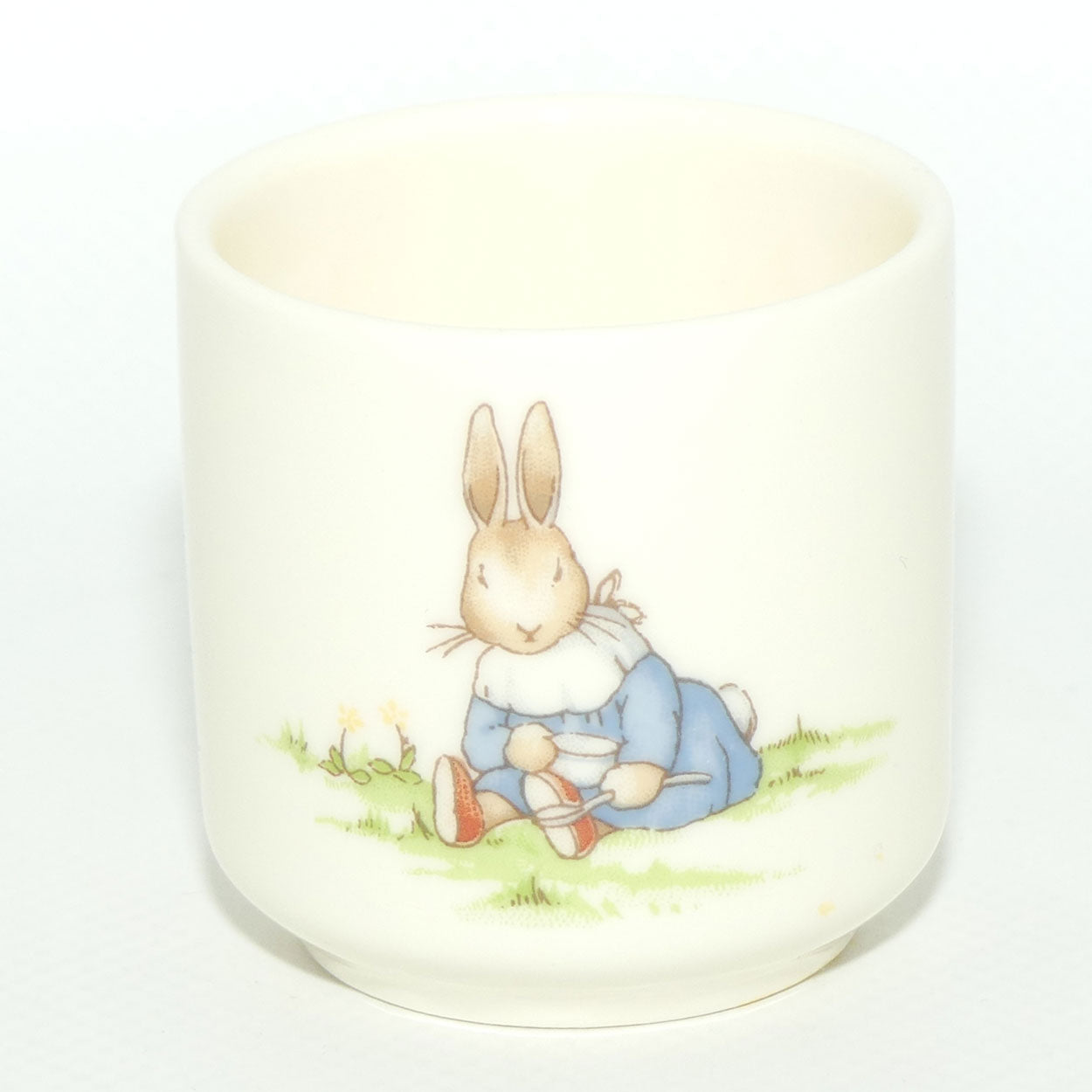 Royal Doulton Bunnykins egg cup | Playing with Cup and Spoon | Trumpeter