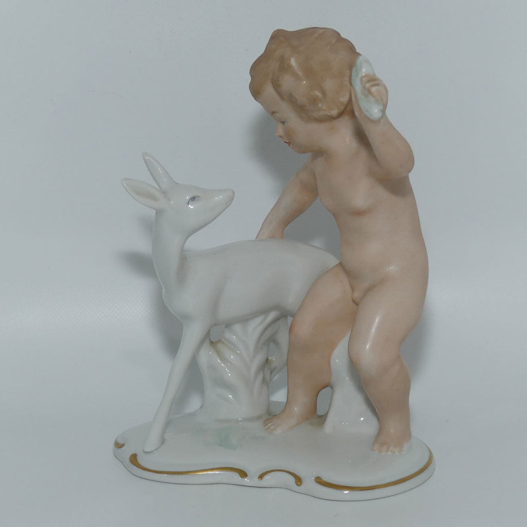 Wallendorf Porcelain figure Putto | Boy with Faun