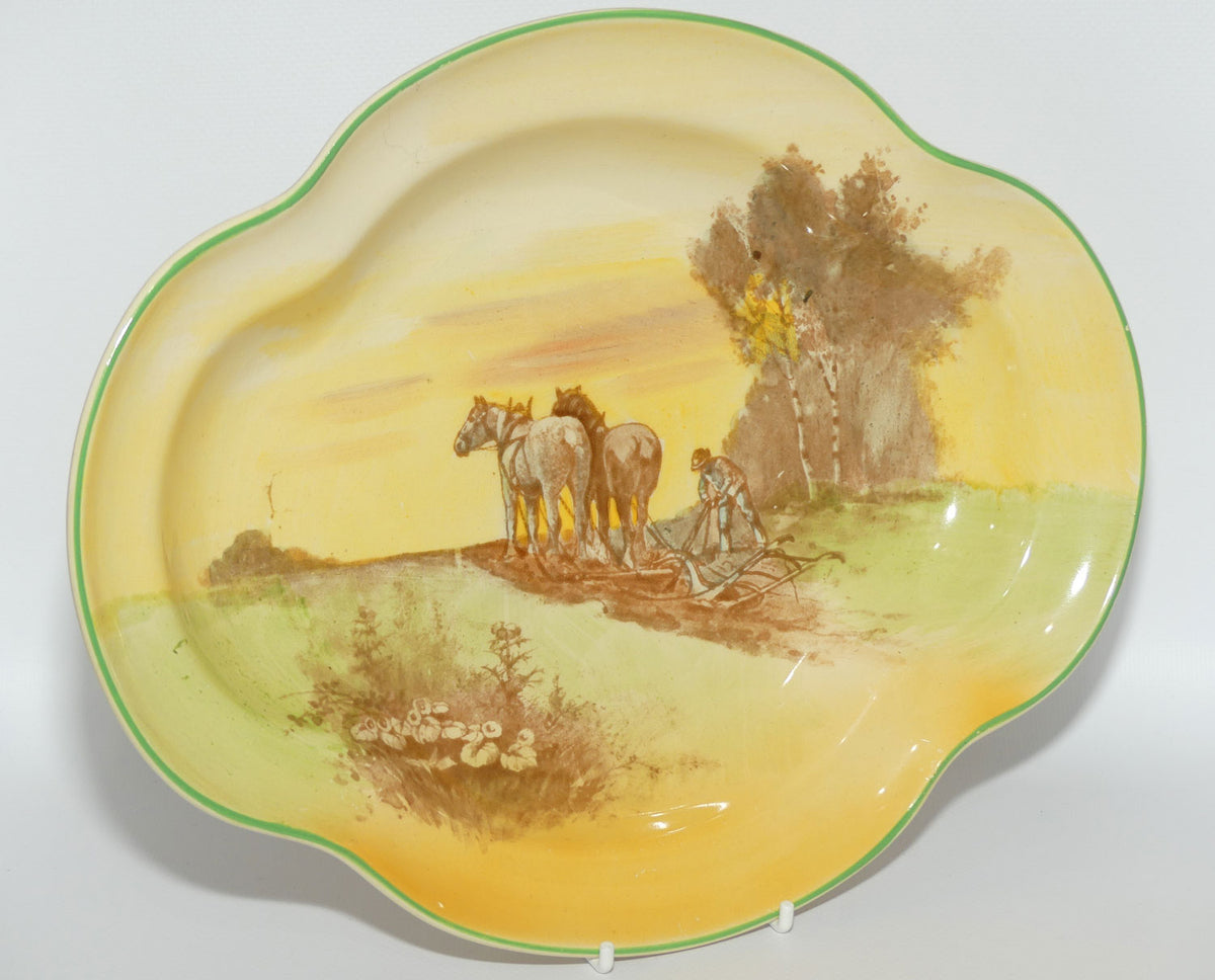 Royal Doulton Ploughing large quatrefoil shape dish D5650