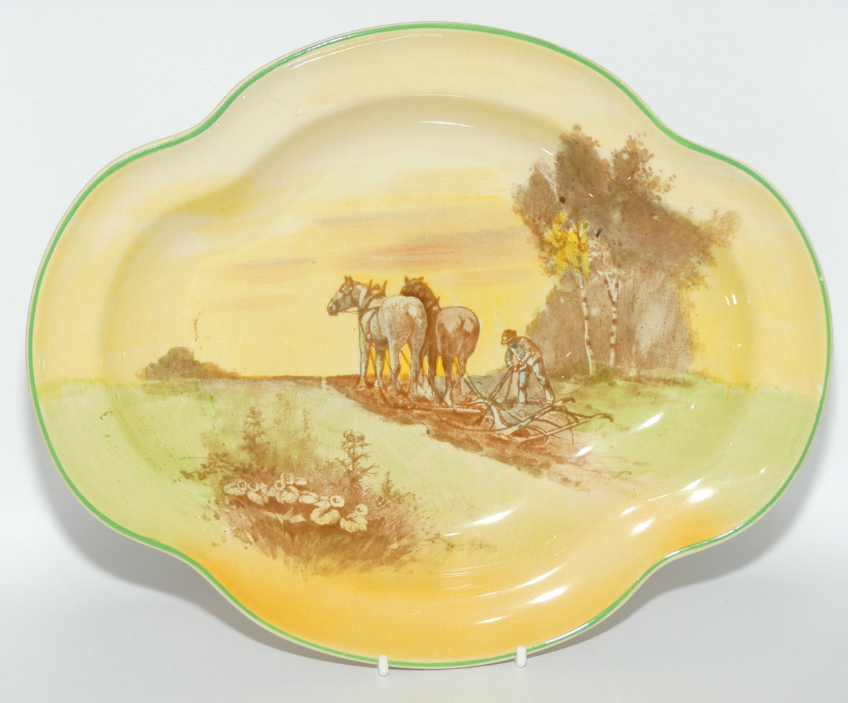 Royal Doulton Ploughing large quatrefoil shape dish D5650