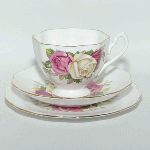 Queen Anne Bone China Roses pattern trio