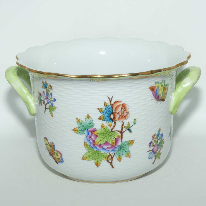 Herend Hungary Queen Victoria pattern | Double Handle Planter Pot