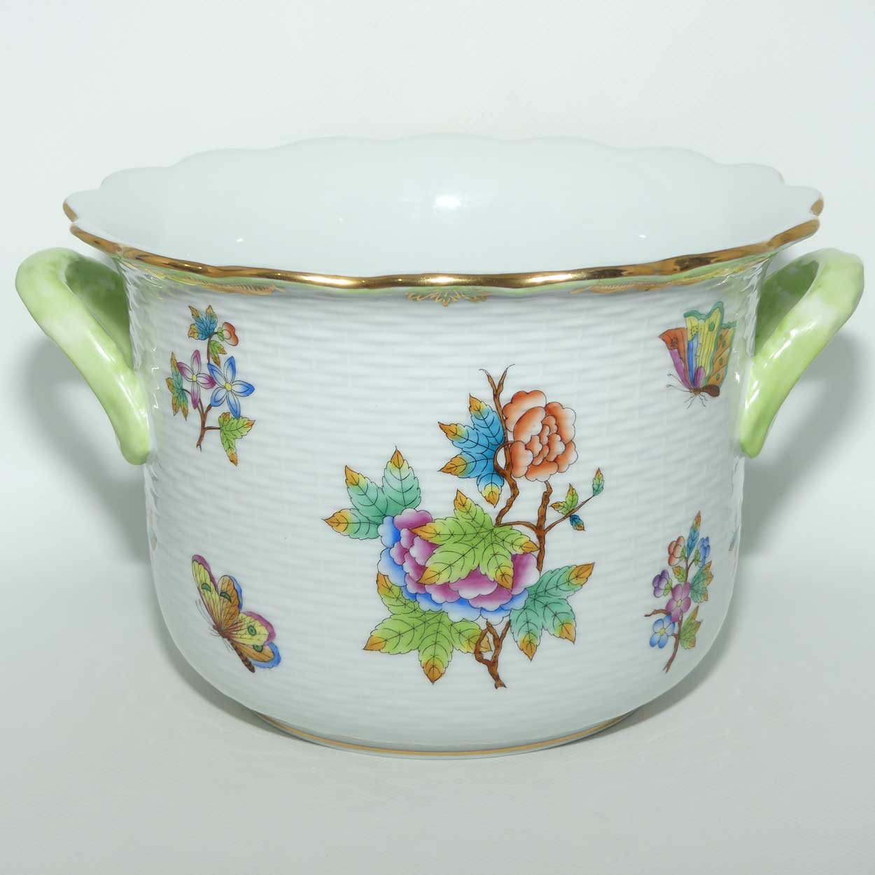Herend Hungary Queen Victoria pattern | Double Handle Planter Pot