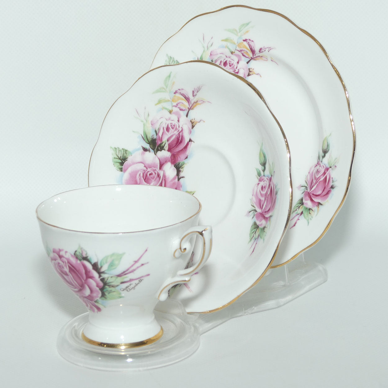Royal Standard Queen Elizabeth pattern tea trio