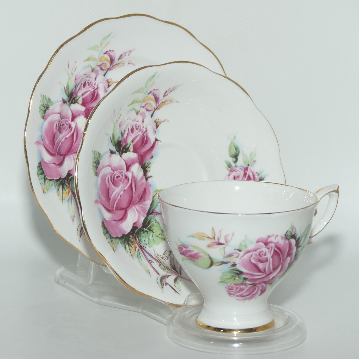 Royal Standard Queen Elizabeth pattern tea trio