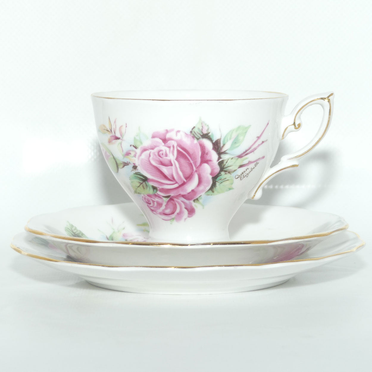 Royal Standard Queen Elizabeth pattern tea trio