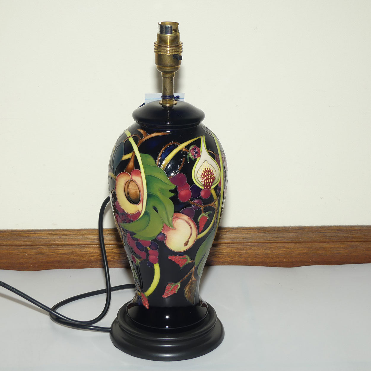 Moorcroft pair of Lamps and Silk Shades | Queens Choice pattern | Shape 46/10