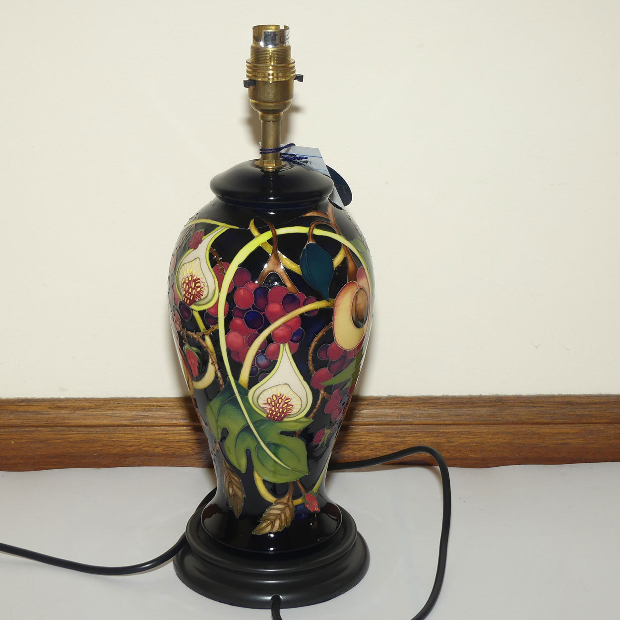 Moorcroft pair of Lamps and Silk Shades | Queens Choice pattern | Shape 46/10