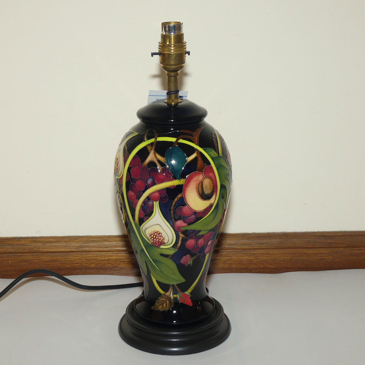 Moorcroft pair of Lamps and Silk Shades | Queens Choice pattern | Shape 46/10