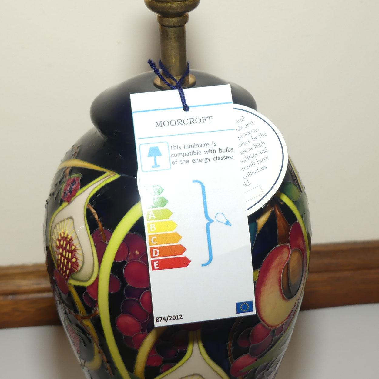 Moorcroft pair of Lamps and Silk Shades | Queens Choice pattern | Shape 46/10