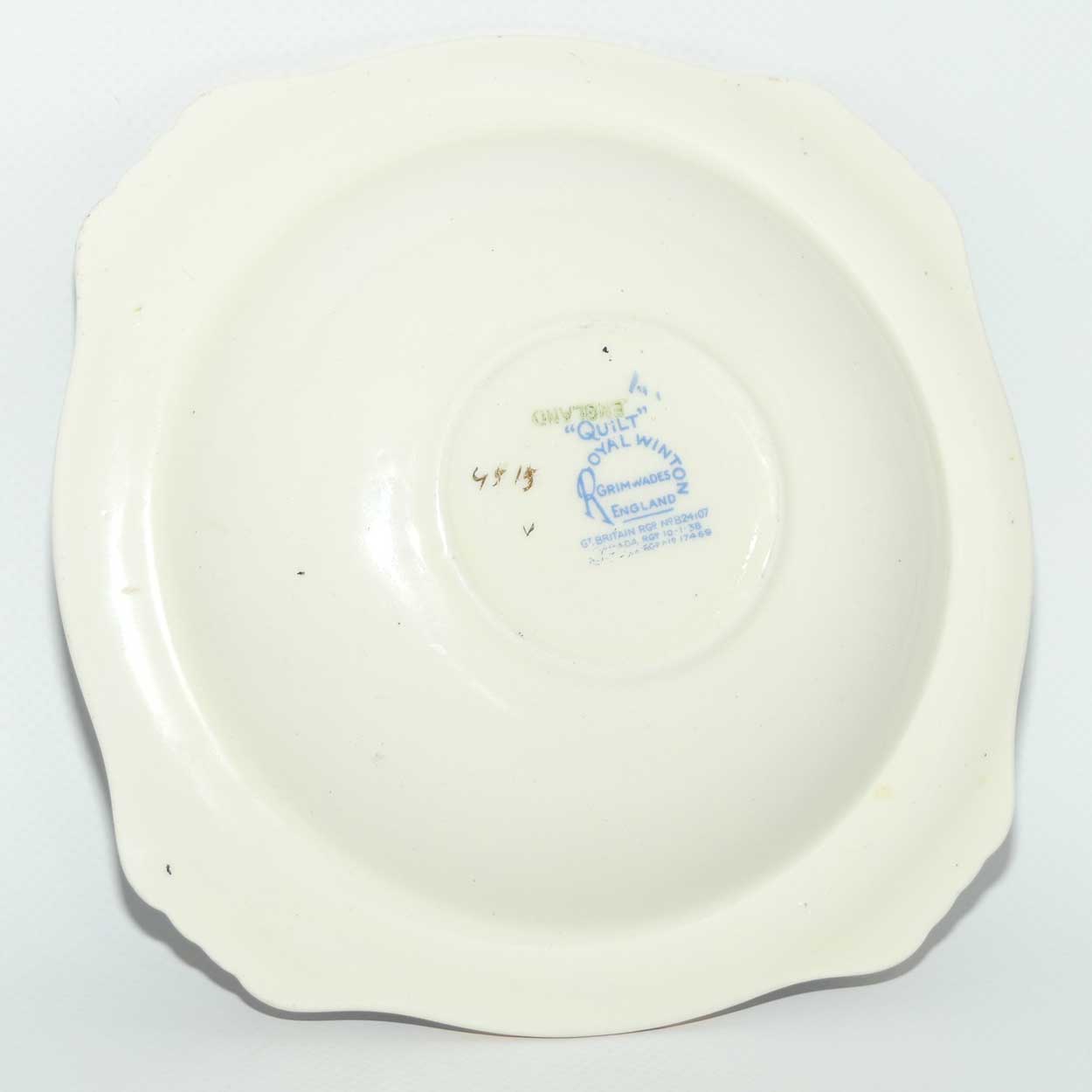 Royal Winton Grimwades Chintz Quilt pattern square bowl