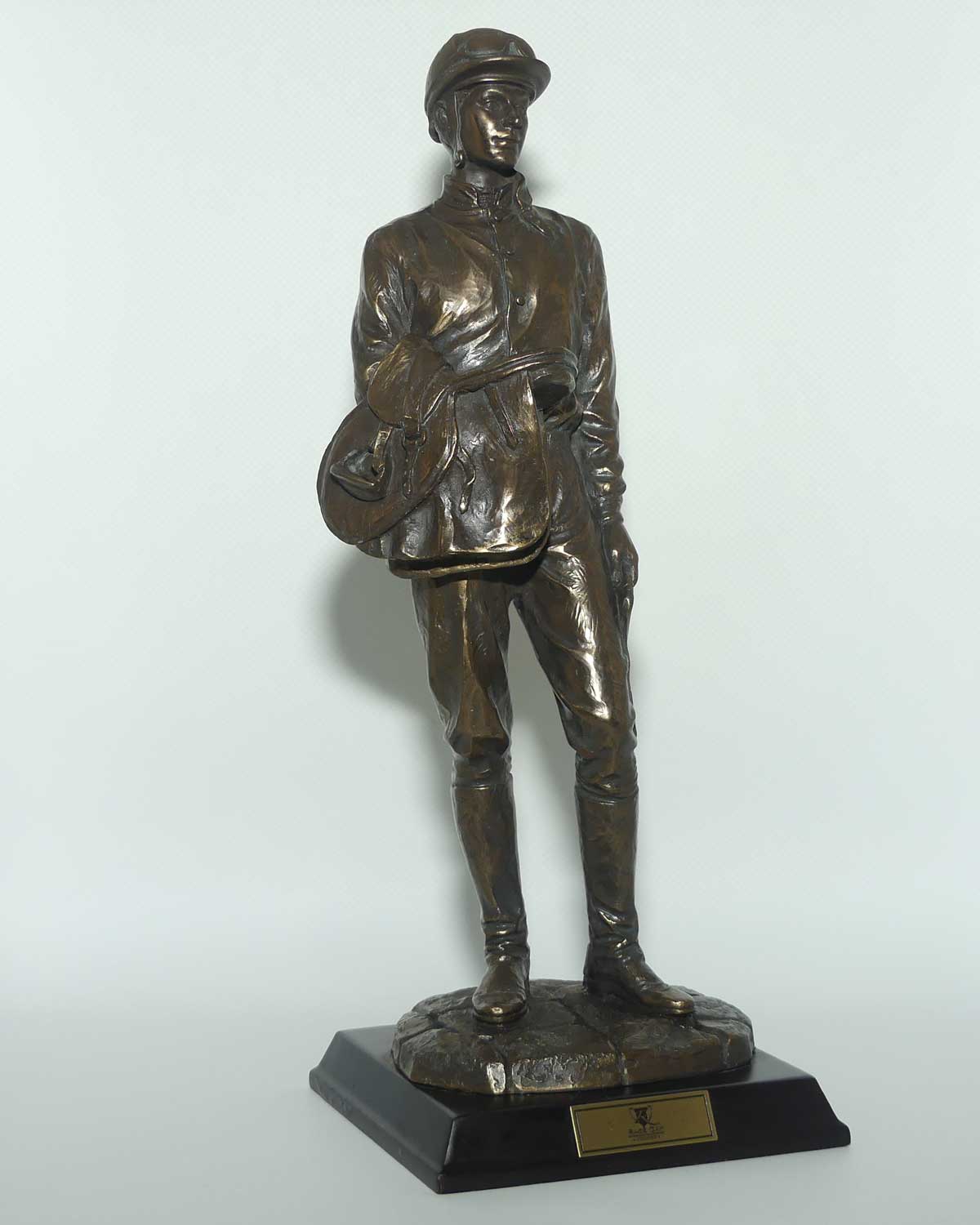 Decorator Cold Cast Bronze on wooden base | Race Day Jockey