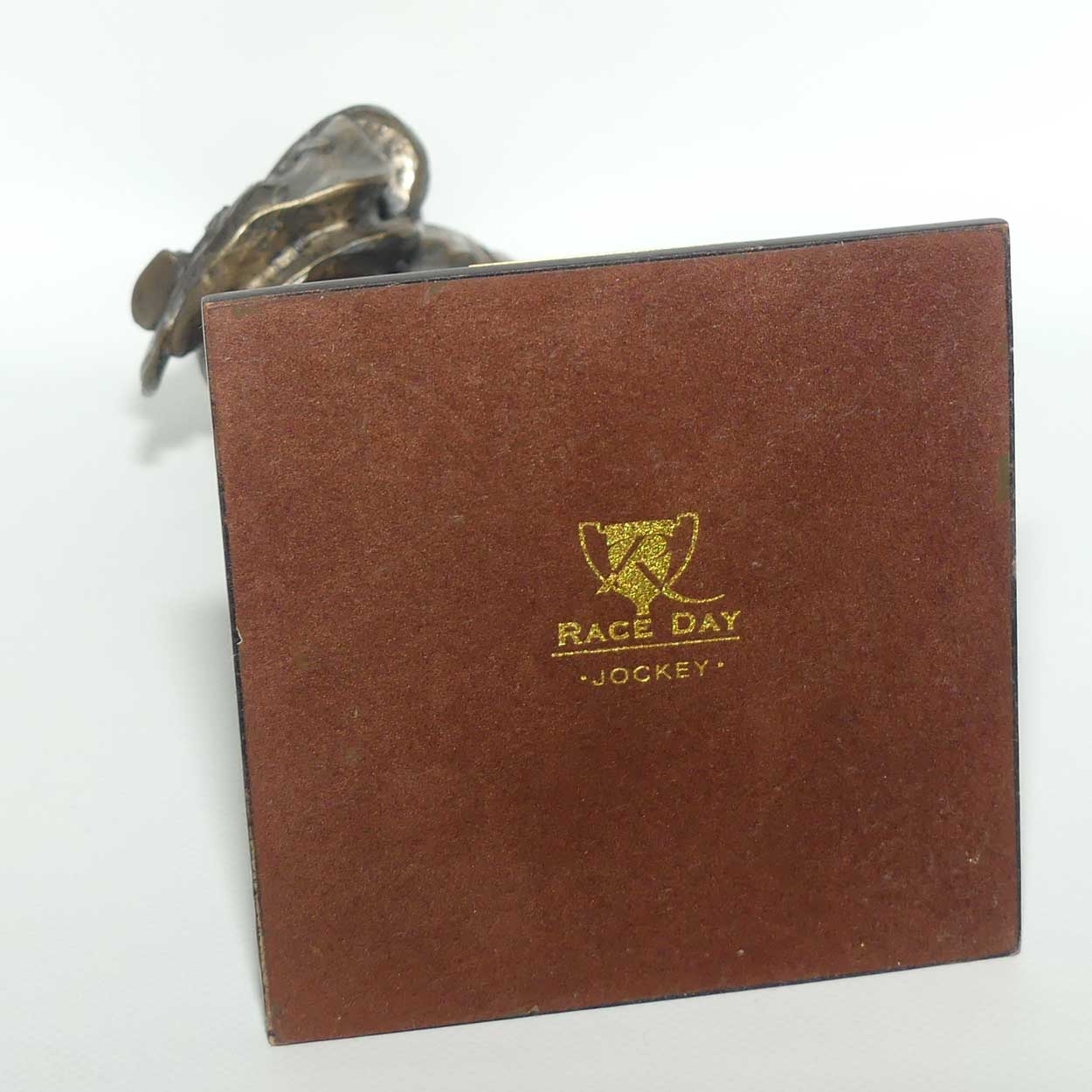 Decorator Cold Cast Bronze on wooden base | Race Day Jockey