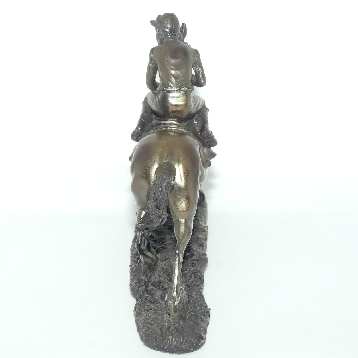 Decorator Cold Cast Bronze Jockey on Racehorse