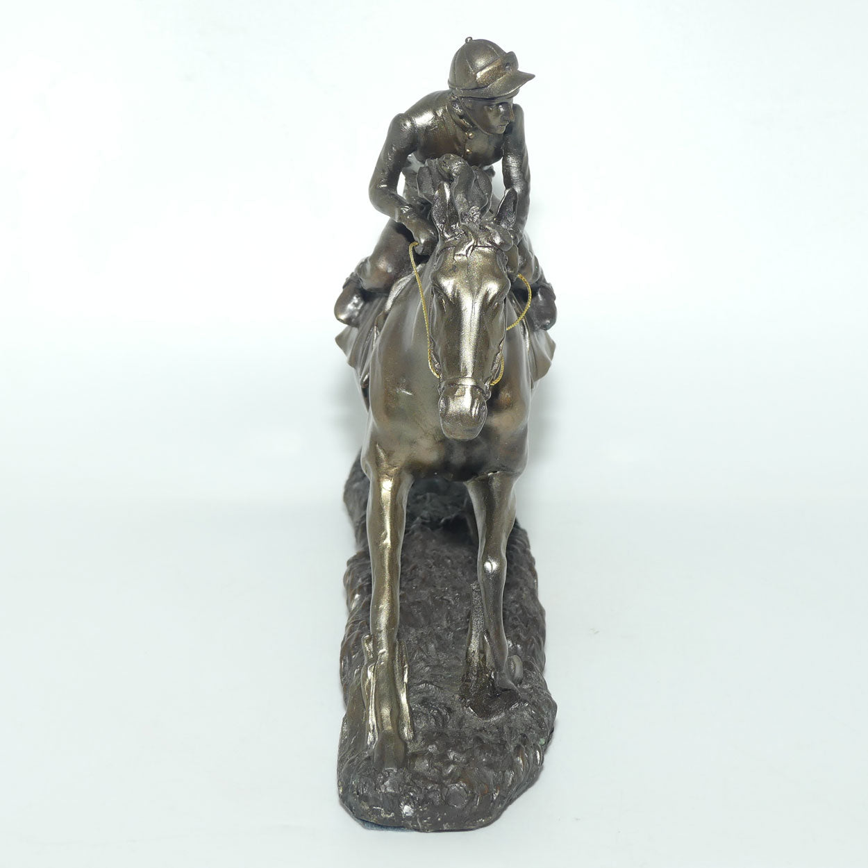 Decorator Cold Cast Bronze Jockey on Racehorse