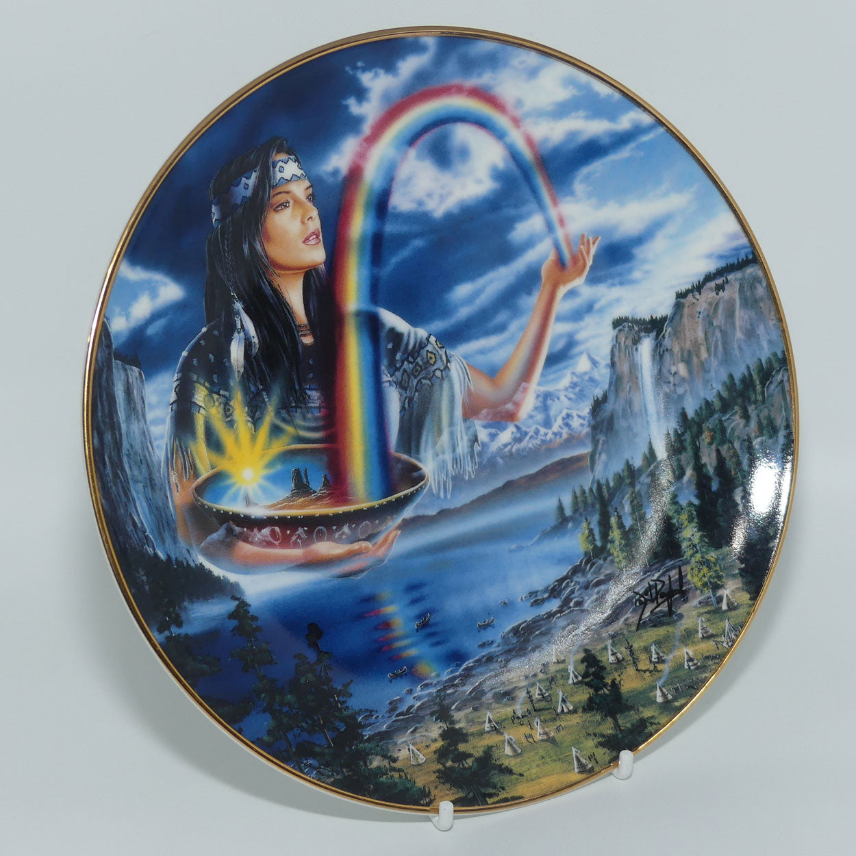 Royal Doulton Native American Indian plate by David Penfound | Rainbow Maiden