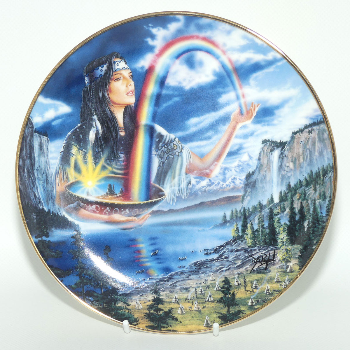 Royal Doulton Native American Indian plate by David Penfound | Rainbow Maiden