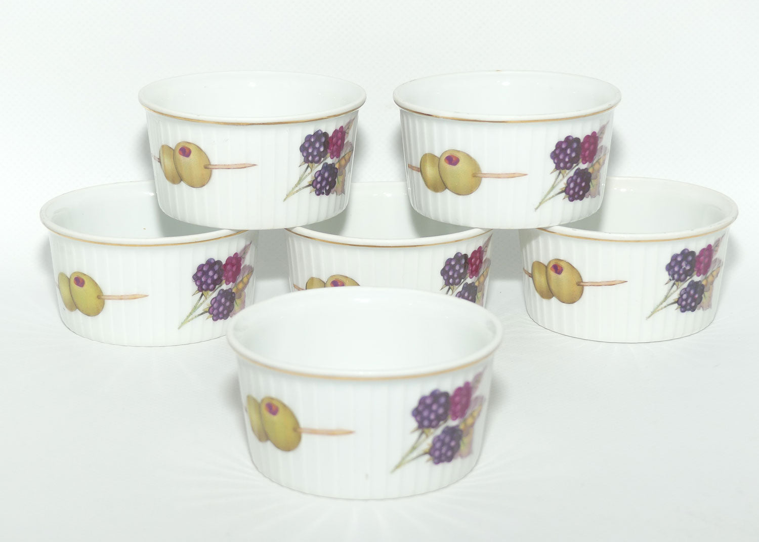 Royal Worcester set of 6 Fruit ramekins | Evesham pattern | original packaging