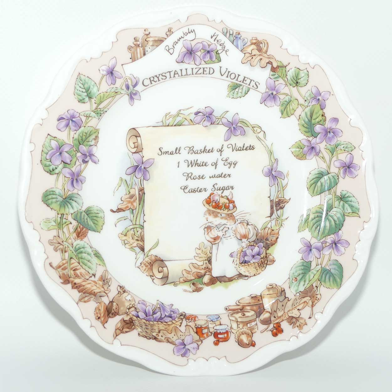 Royal Doulton Brambly Hedge Giftware | Recipe Plate Collection | Crystallized Violets | #1 | 20cm | boxed