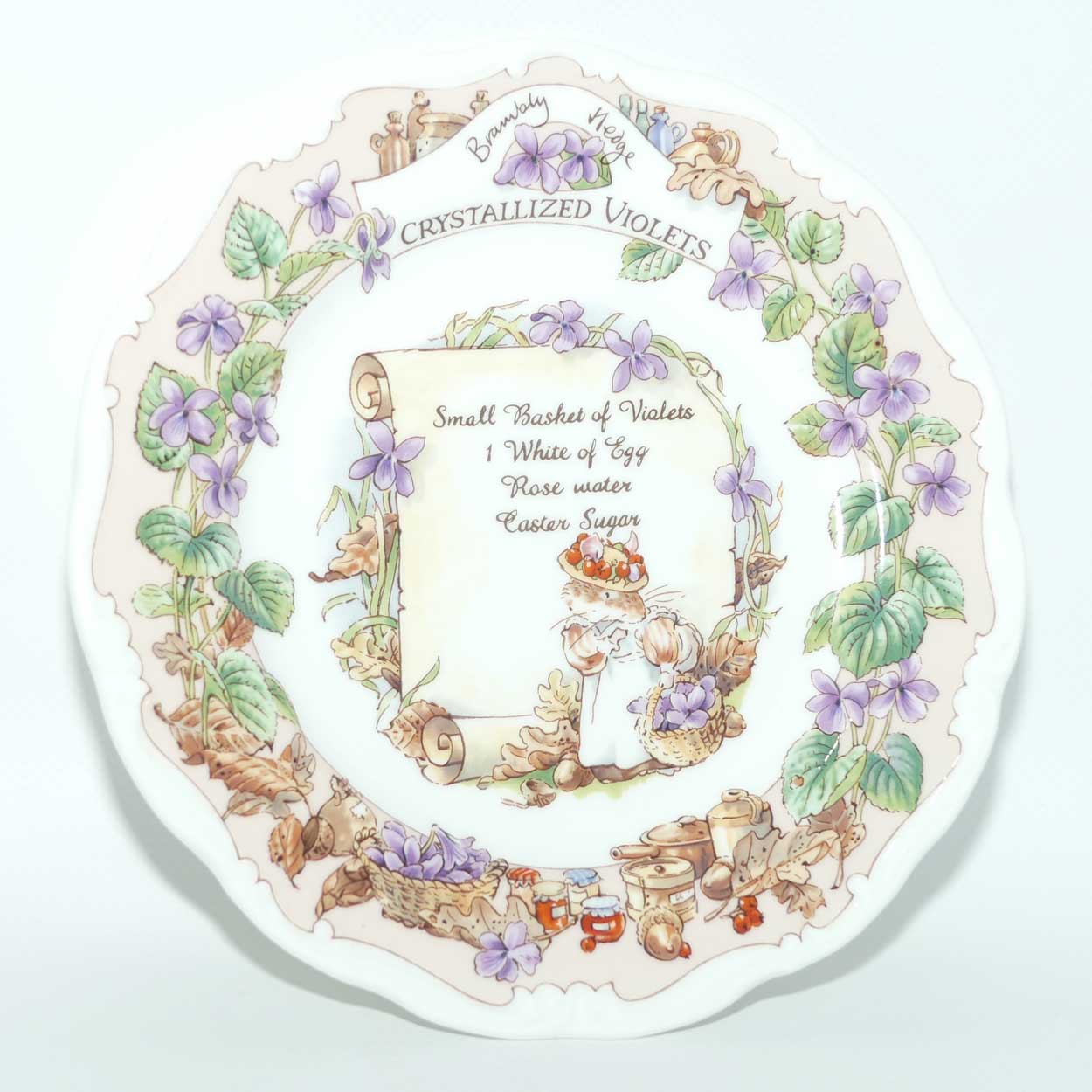 Royal Doulton Brambly Hedge Giftware | Recipe Plate Collection | Crystallized Violets | #2 | 20cm | boxed