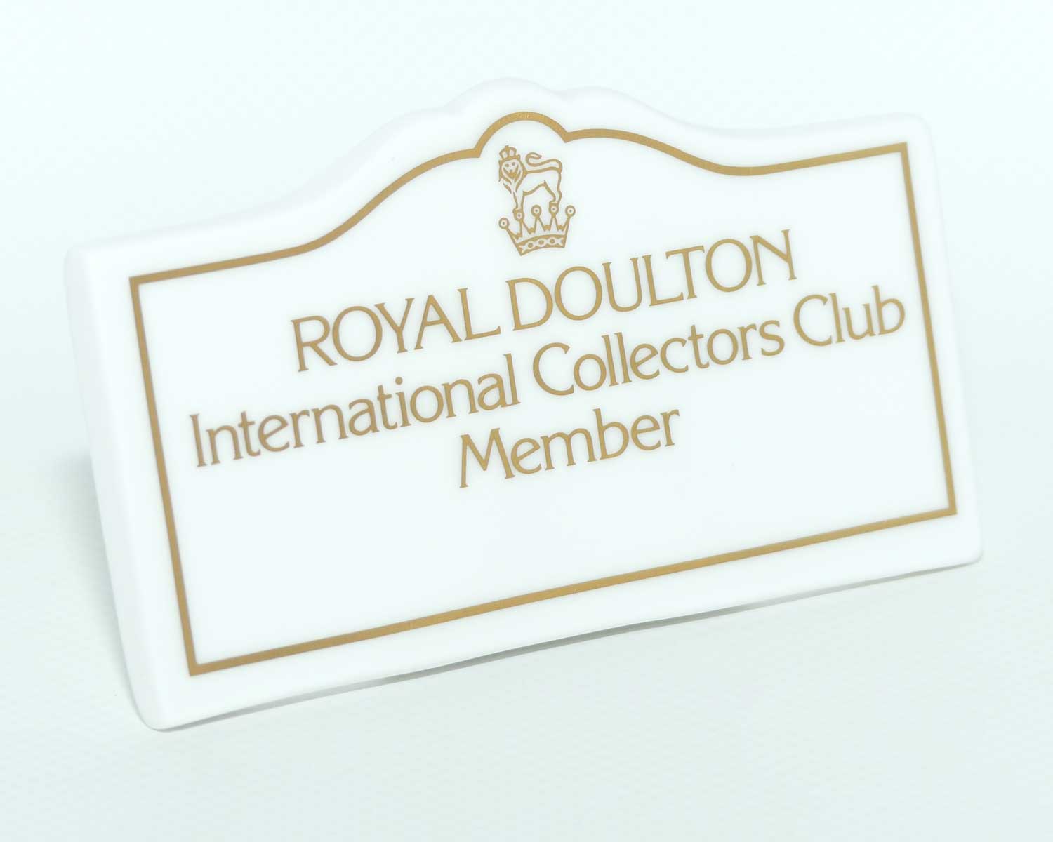 A Royal Doulton International Collectors Club Member rectangular figurine display plaque