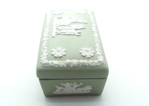 Wedgwood Jasper | White on Sage Green | Well decorated Rectangular box