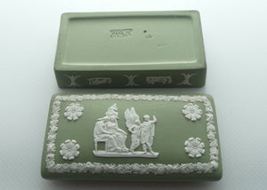 Wedgwood Jasper | White on Sage Green | Well decorated Rectangular box