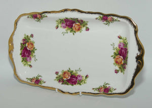 Royal Albert Bone China England Old Country Roses rectangular sandwich tray | © 1962 Royal Albert Ltd stamp | #2