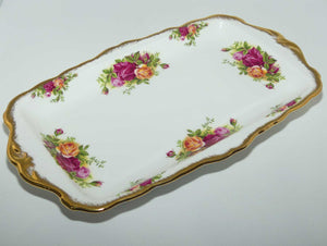 Royal Albert Bone China England Old Country Roses rectangular sandwich tray | © 1962 Royal Albert Ltd stamp | #2