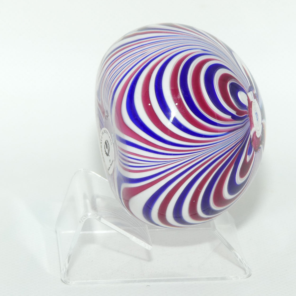 John Deacons Scotland Red White and Blue Marbrie paperweight #1
