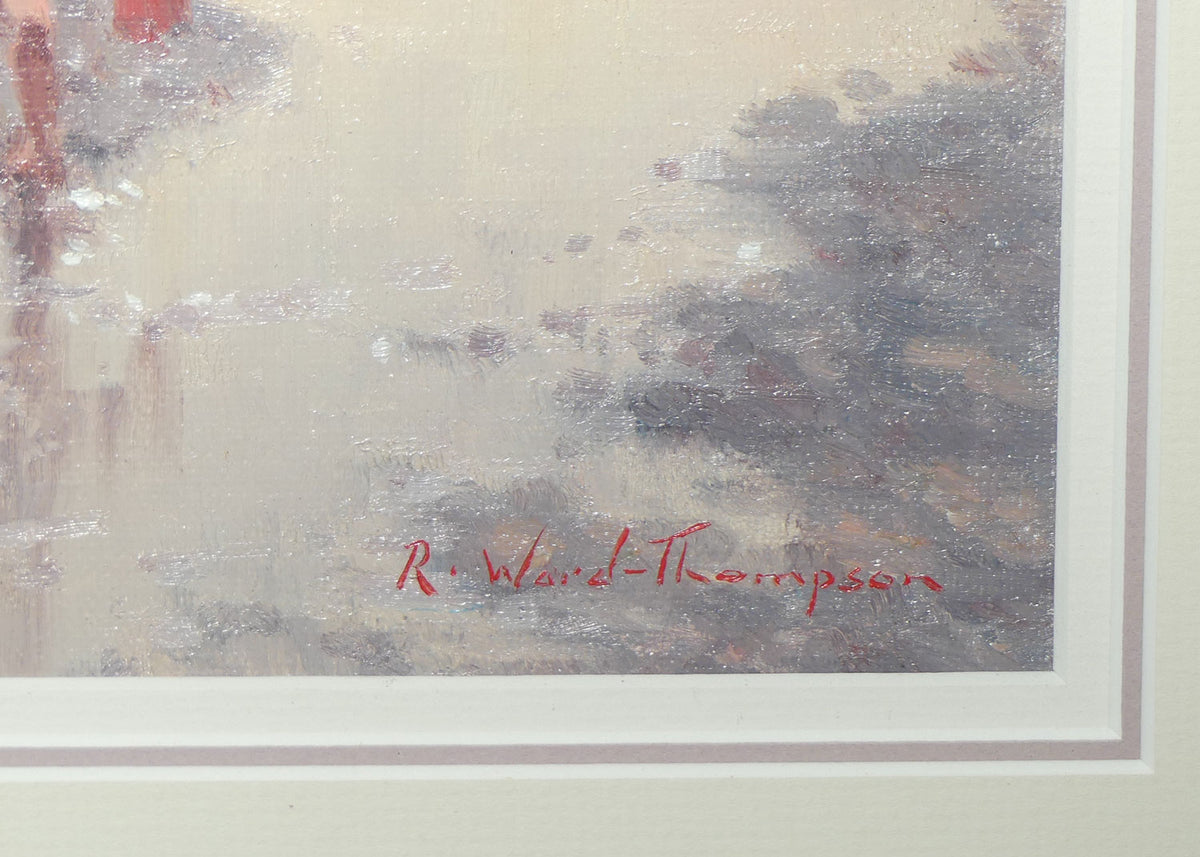 Original Oil on Board under Glass | Gilt Framed | The Red Bucket | by Ramon Ward-Thompson