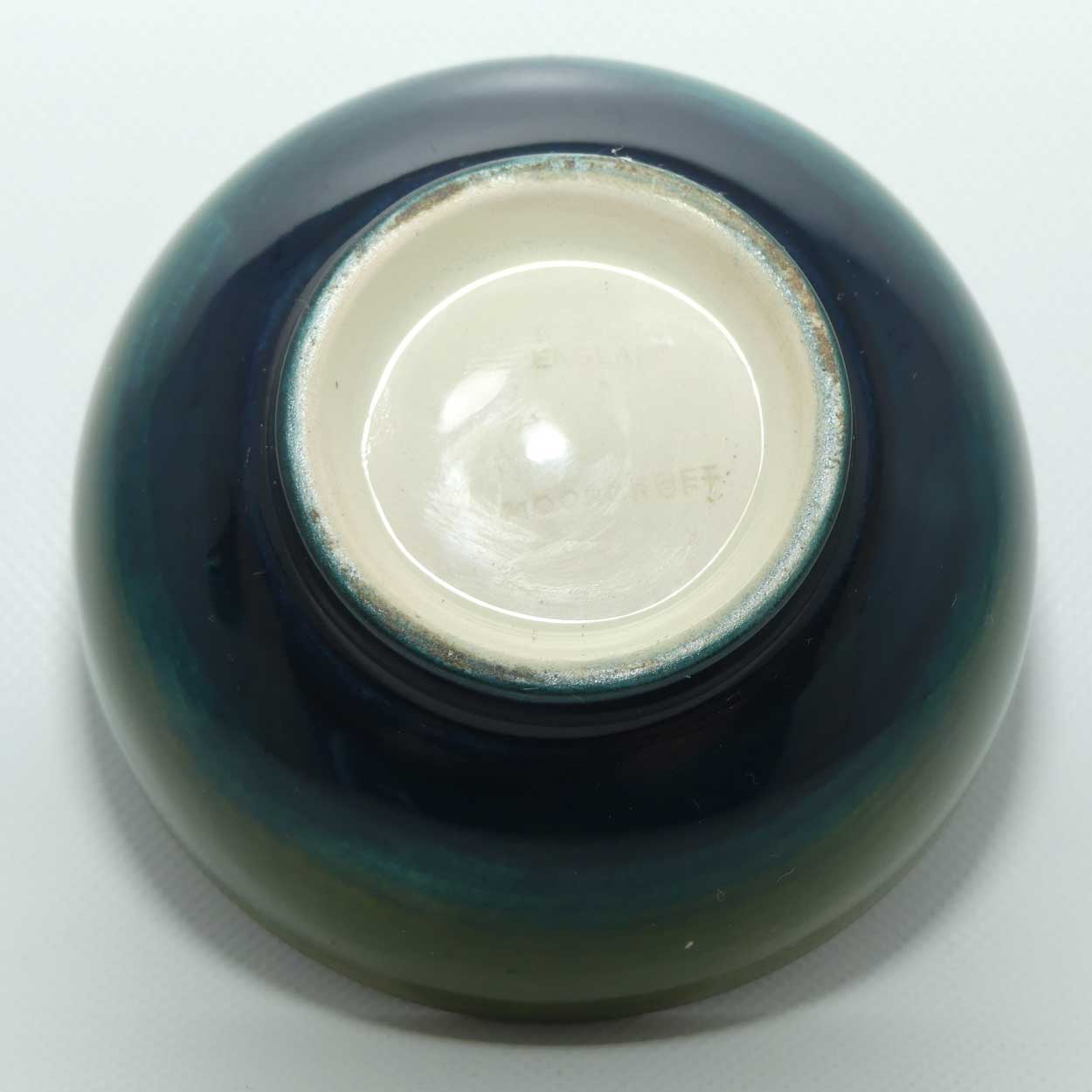 Walter Moorcroft Red Pink Hibiscus on Green miniature bowl | Shape 88/3