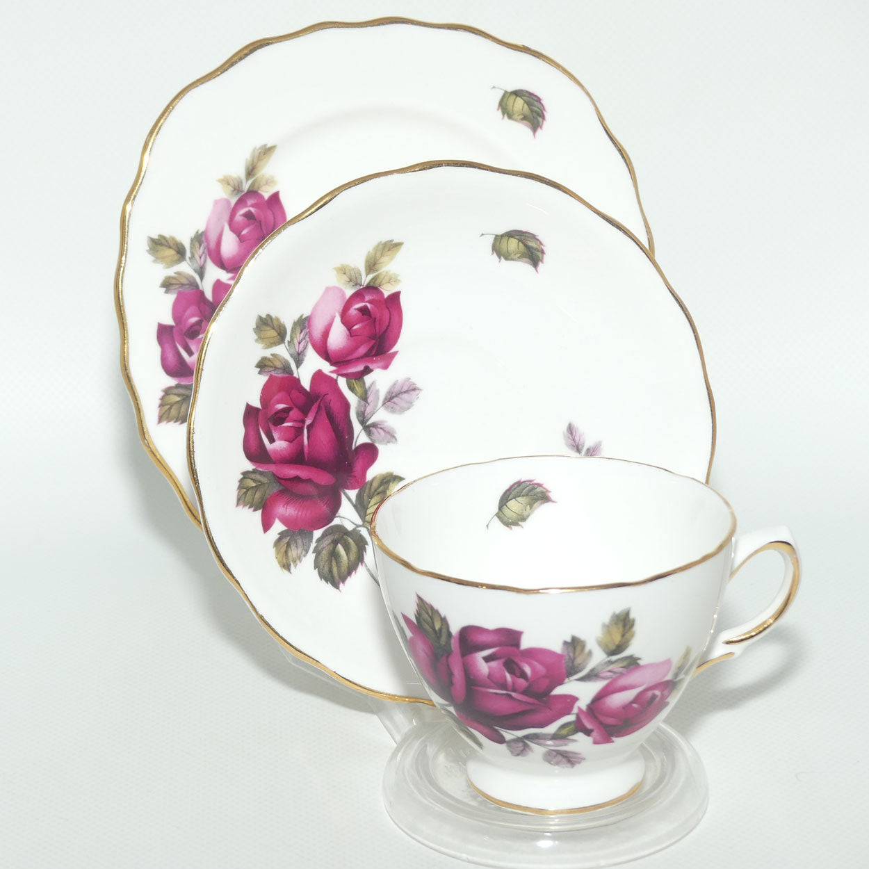 Royal Vale Bone China Red Rose trio