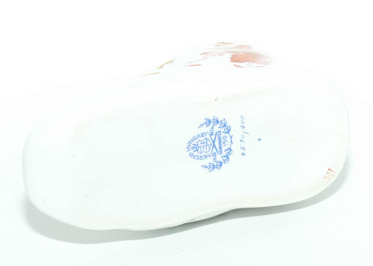 Herend Hungary small Red Flower decorated shoe | 7570/A09