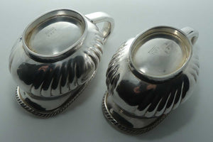 Reed and Barton Silver Plated pair of creamers | Gadrooned design | Shape 2922