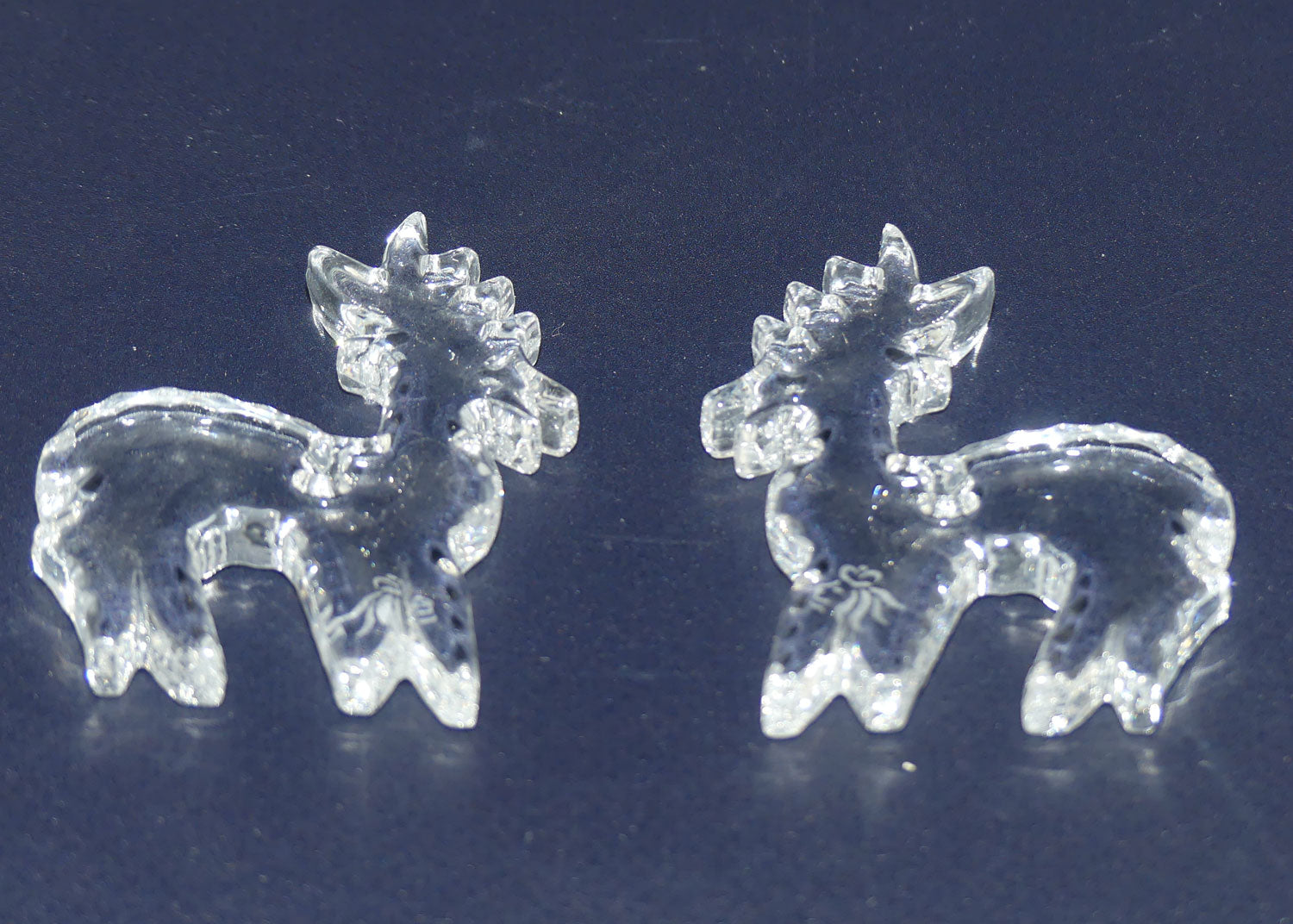 Royal Doulton Crystal Christmas Tree ornament | Two Reindeers | Boxed