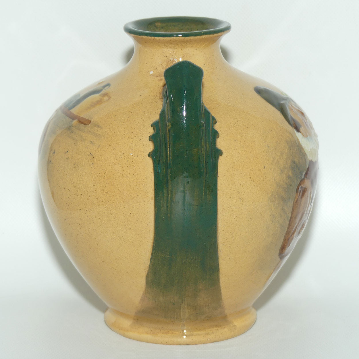 Royal Doulton Rembrandt ware low relief Minstrel vase by Noke