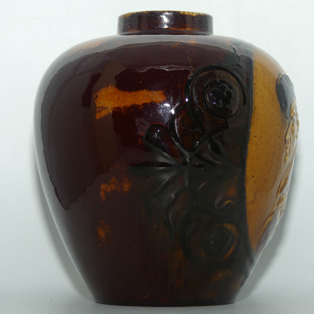 Doulton Burslem Rembrandt Ware Low Relief Holbien Glaze vase